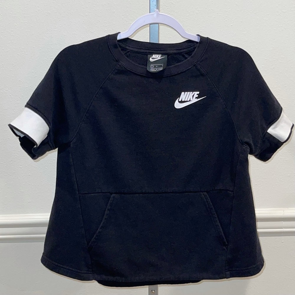 Nike Girl’s Black Short Sleeve Sweatshirt, Size L